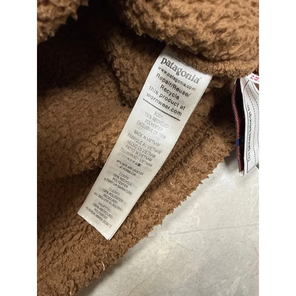 Patagonia Furry Friends Hooded Fleece Jacket Kids 4T Brown Bear Ears Cozy Warm
